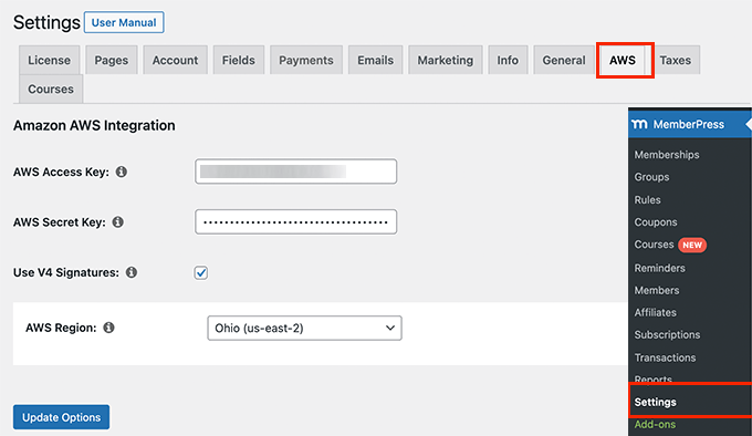 AWSを設定する Configure AWS