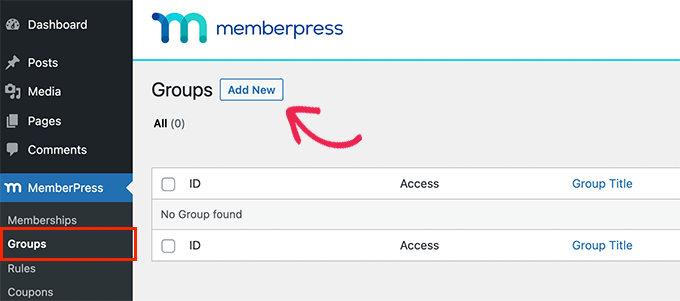 MemberPressグループ MemberPress groups