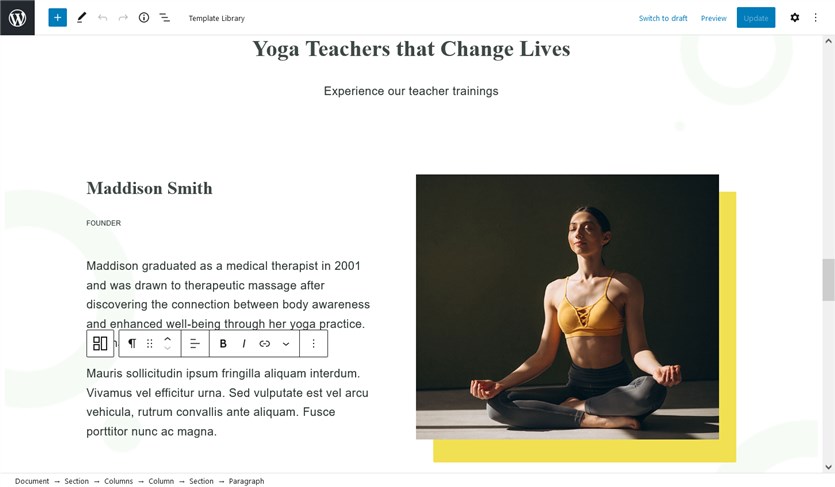 tema wordpress yogamo per lo yoga