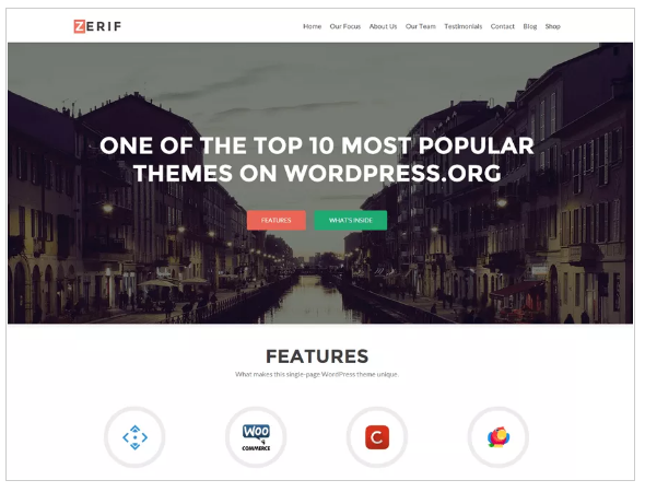 Zerif Lite teması