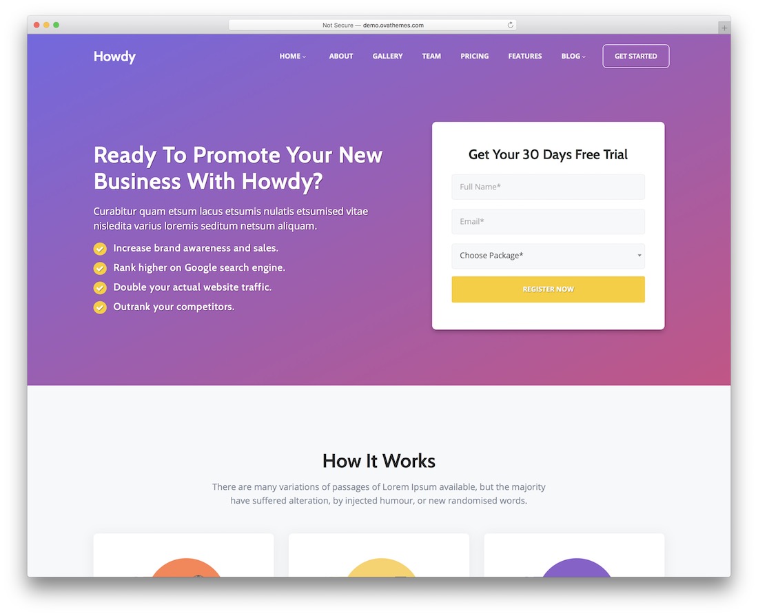 Howdy kurşun nesil wordpress teması.
