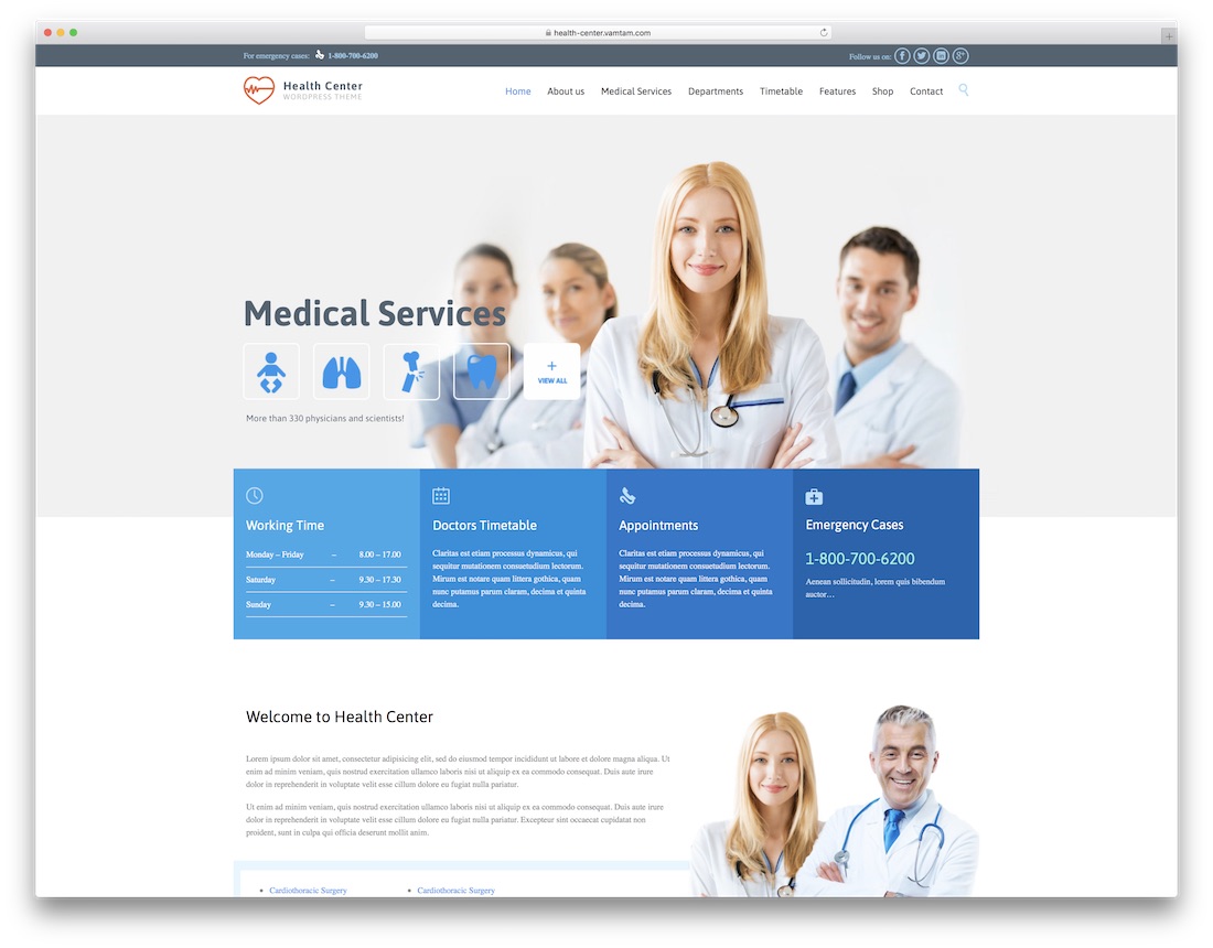 sağlık merkezi fizyoterapi chiropractor wordpress teması.