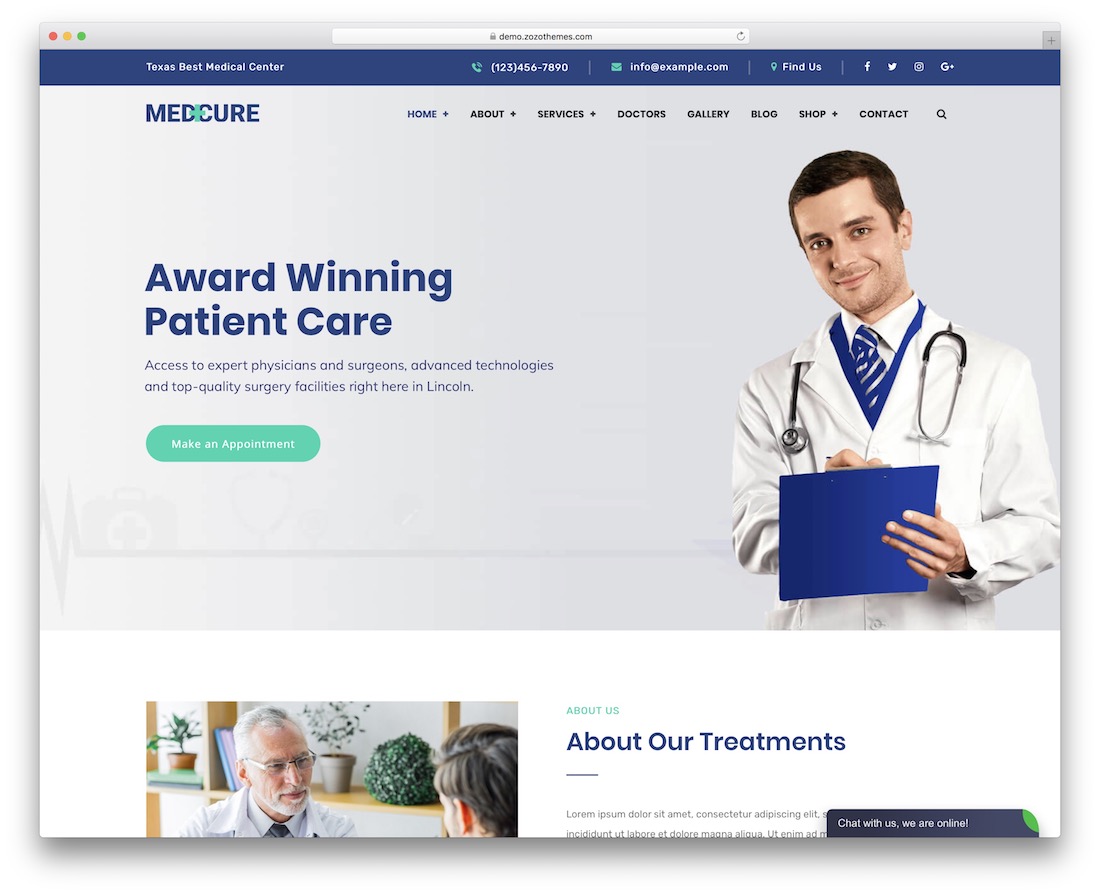 medcure wordpress teması
