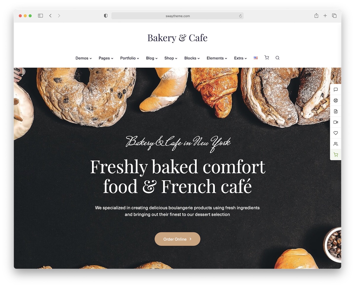 Fırınlar için sway wordpress teması.