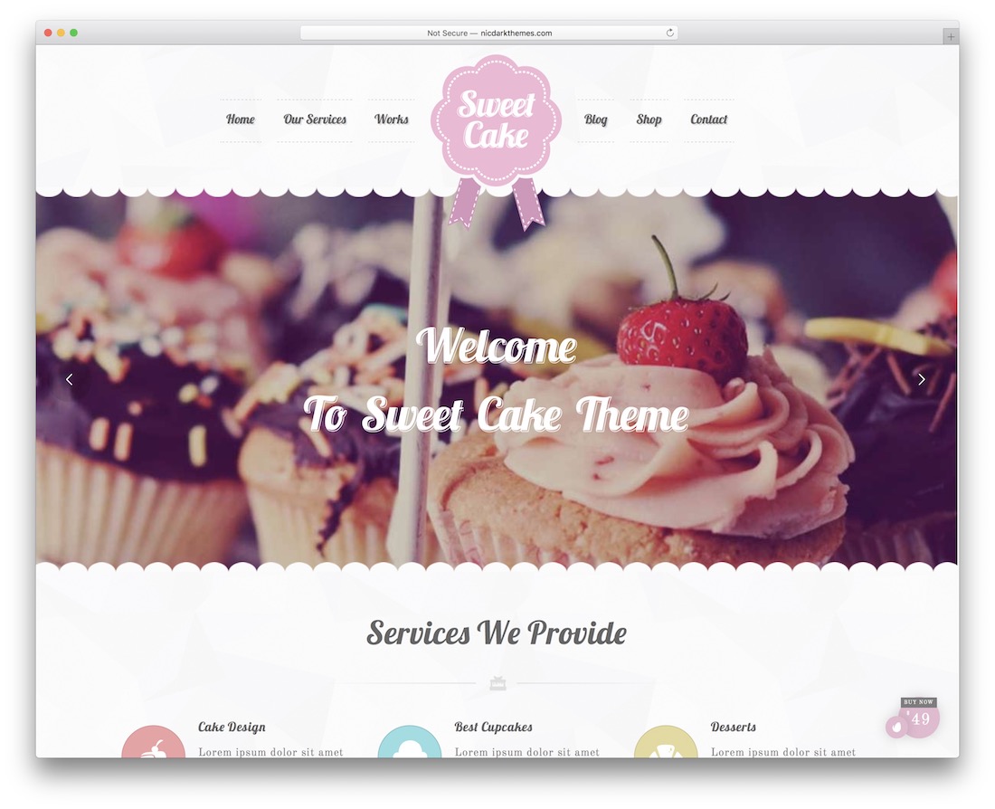 tatlı pasta pasta dükkanları wordpress teması.