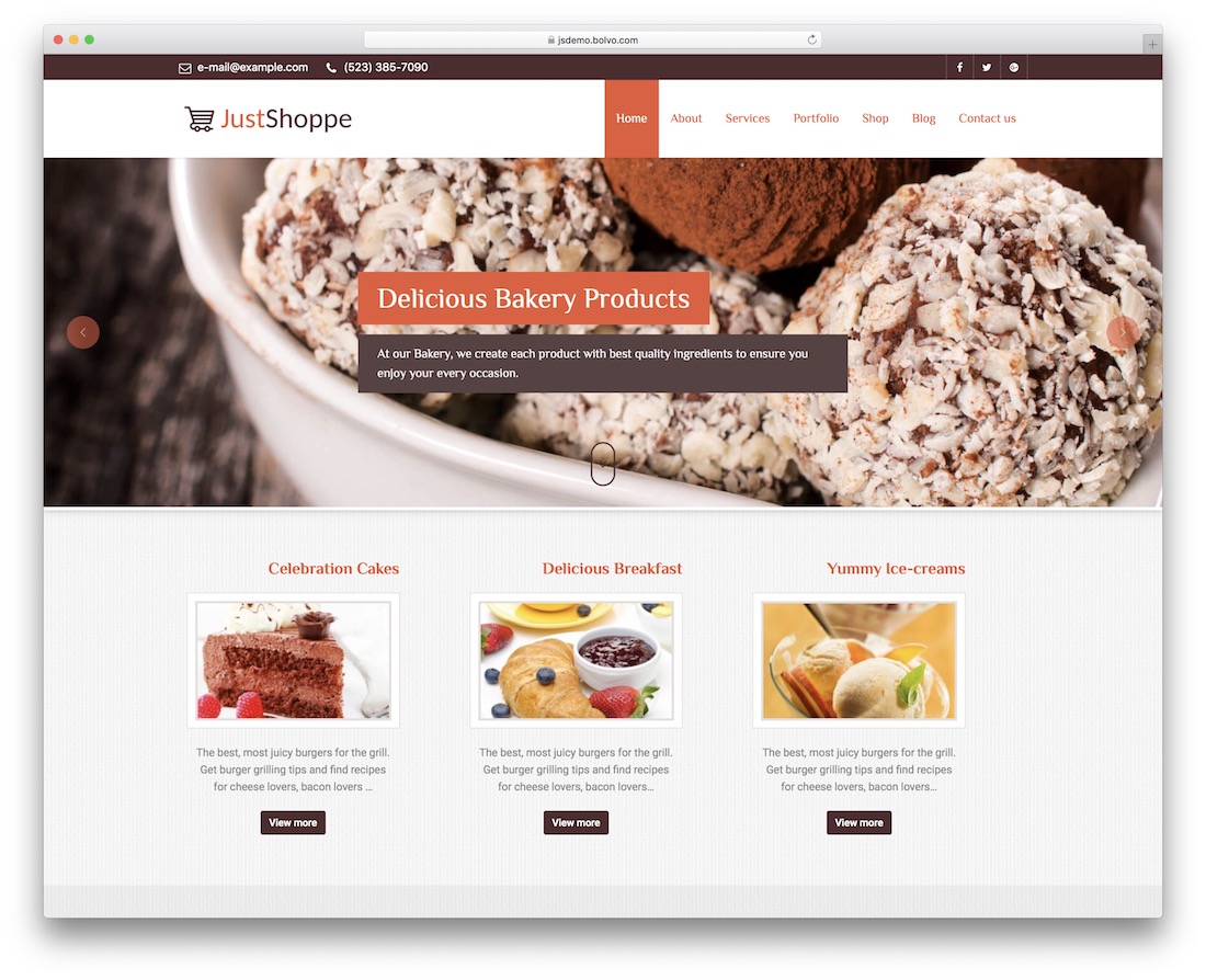 justshop pasta dükkanları wordpress teması.