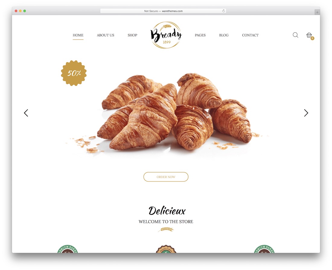Bready pasta dükkanları wordpress teması.