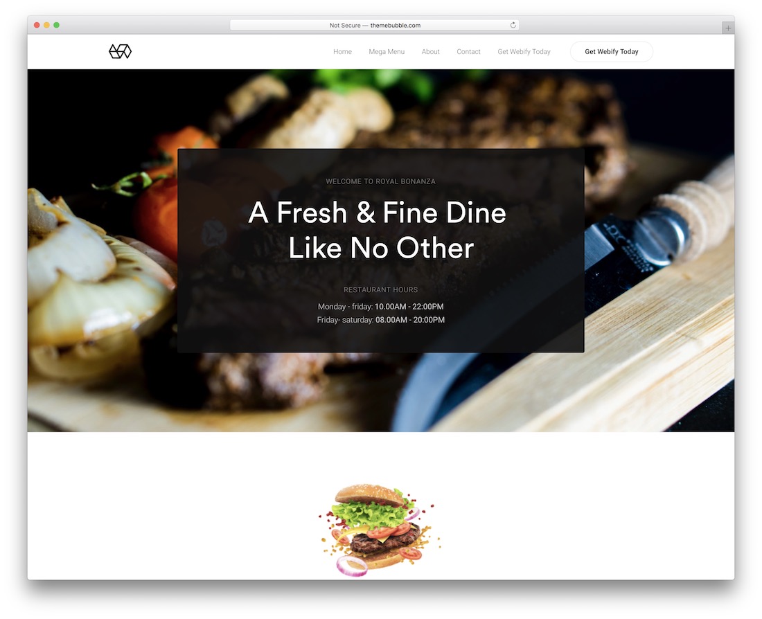 Webify pasta dükkanları wordpress teması.