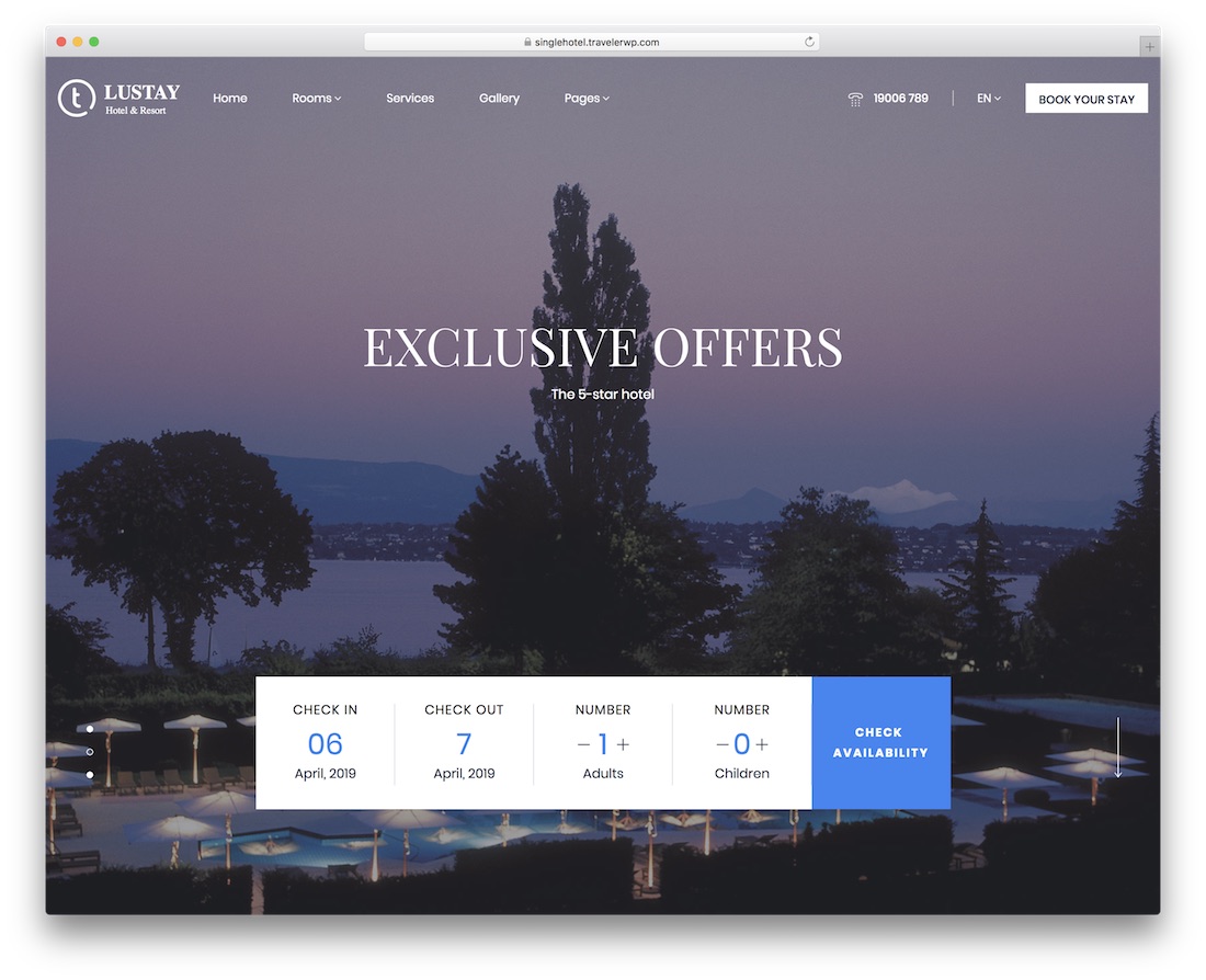 gezgin otel wordpress teması inanılmaz tasarım