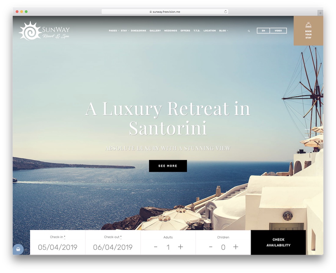 sunway otel wordpress teması inanılmaz tasarım