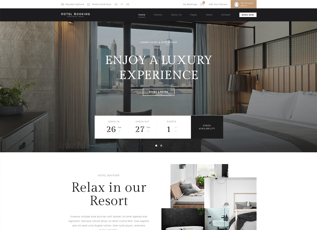 Otel Rezervasyonu | Otel WordPress Teması