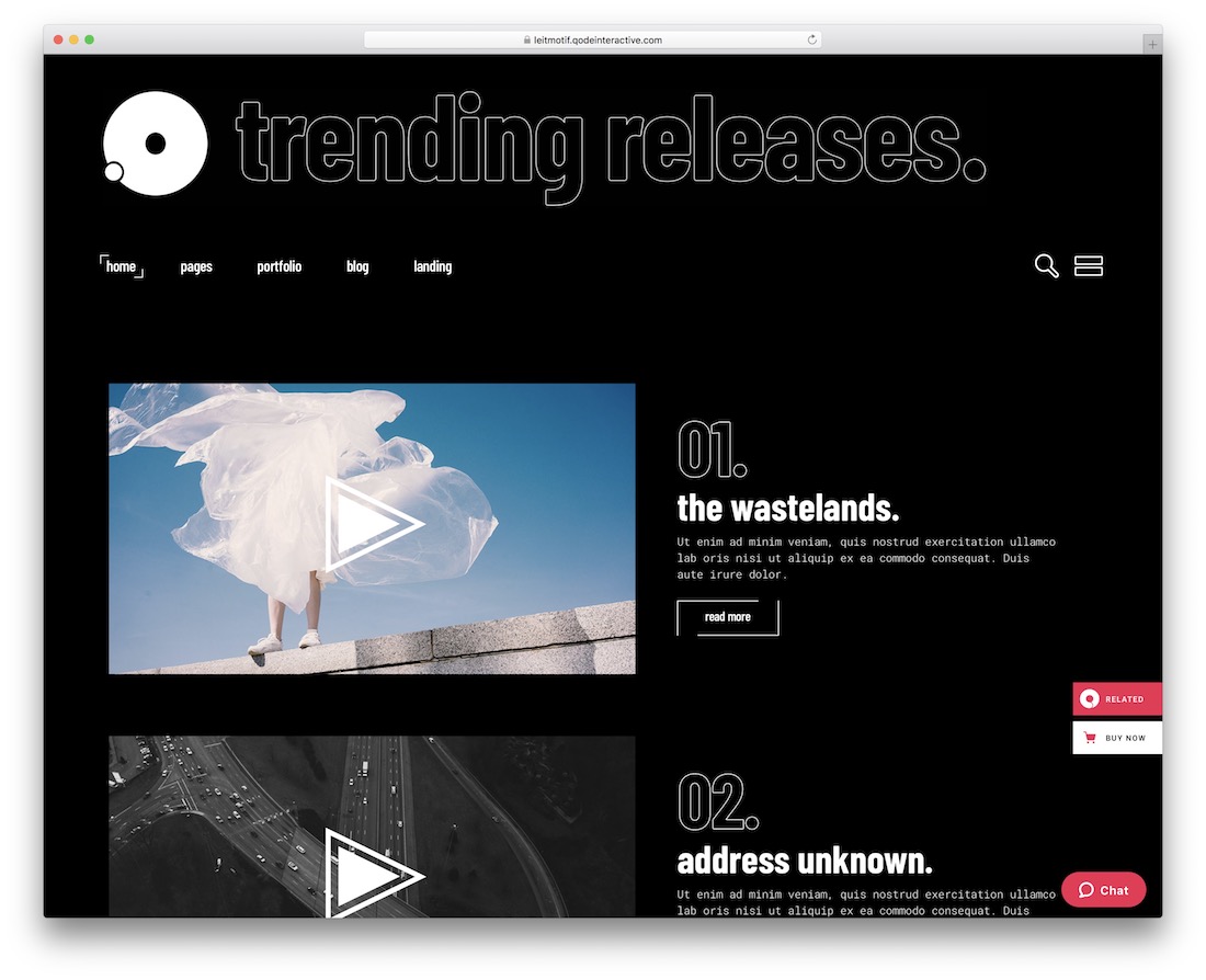 tema de vídeo wordpress leitmotif