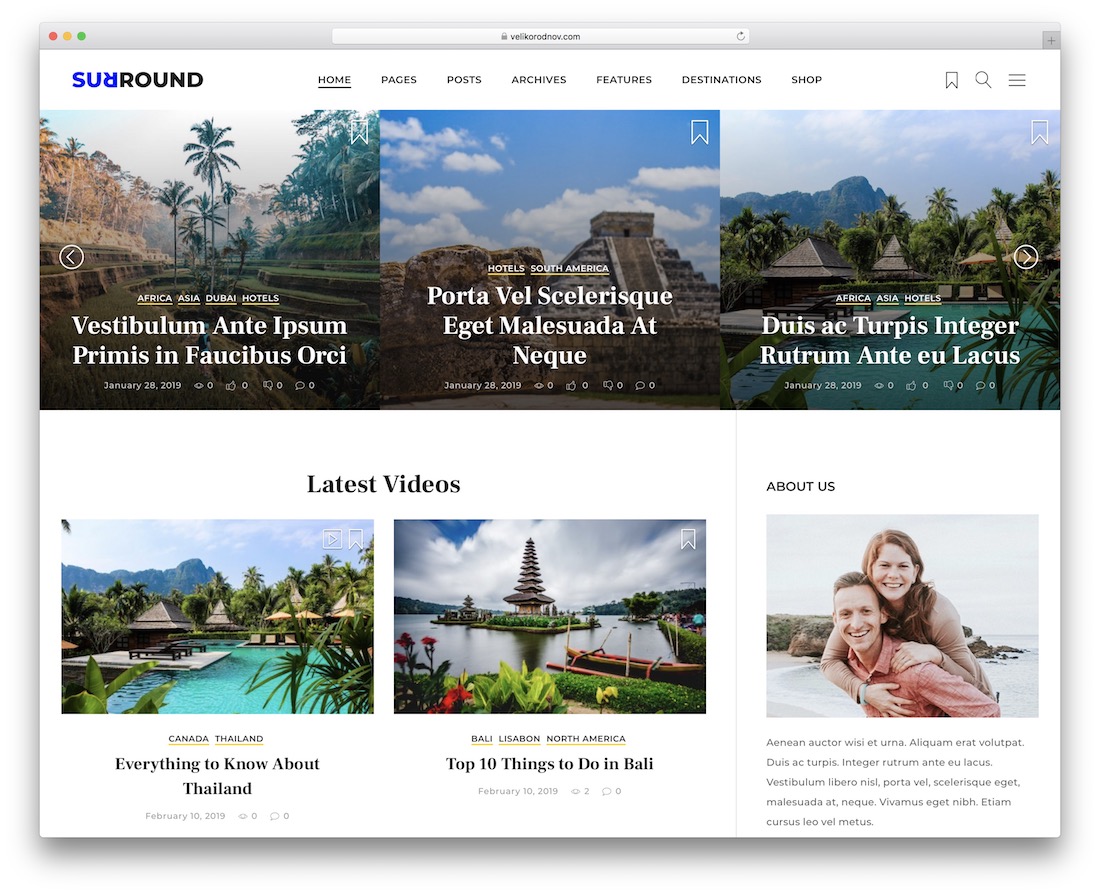 tema de vídeo surround wordpress