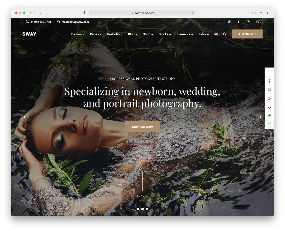 tema wordpress di ondeggiamento della fotografia