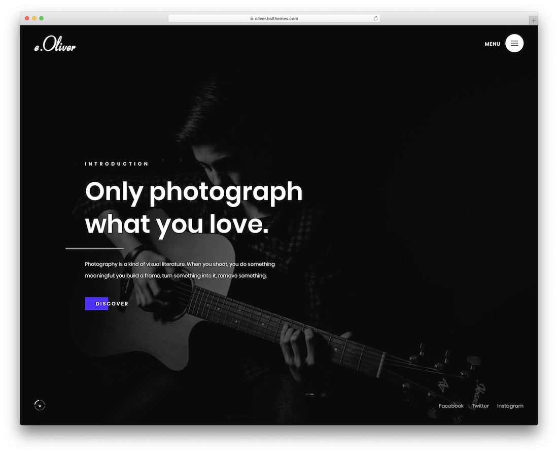 tema wordpress della fotografia di oliver