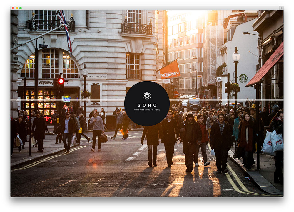 soho - tema creativo a schermo intero