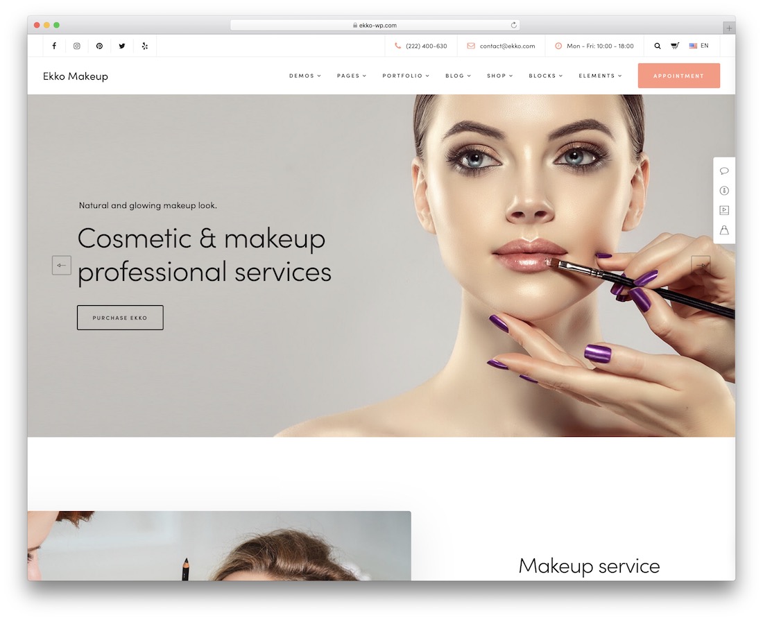 ekko 化妆师 wordpress 主题