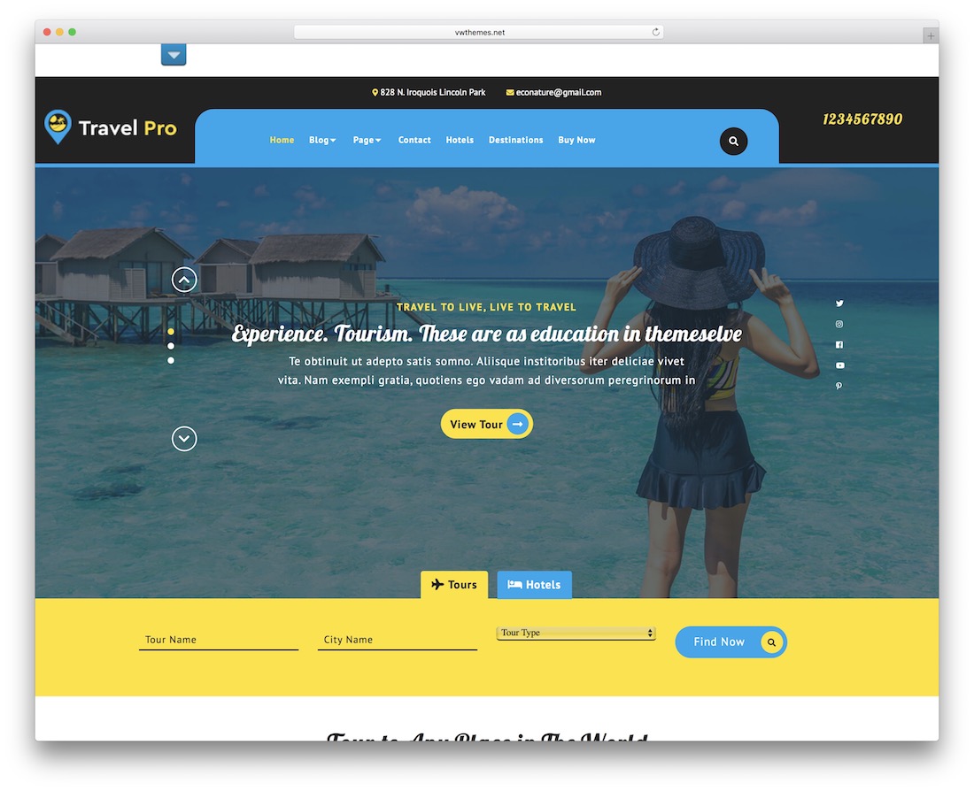 vw travel thème wordpress bootstrap gratuit