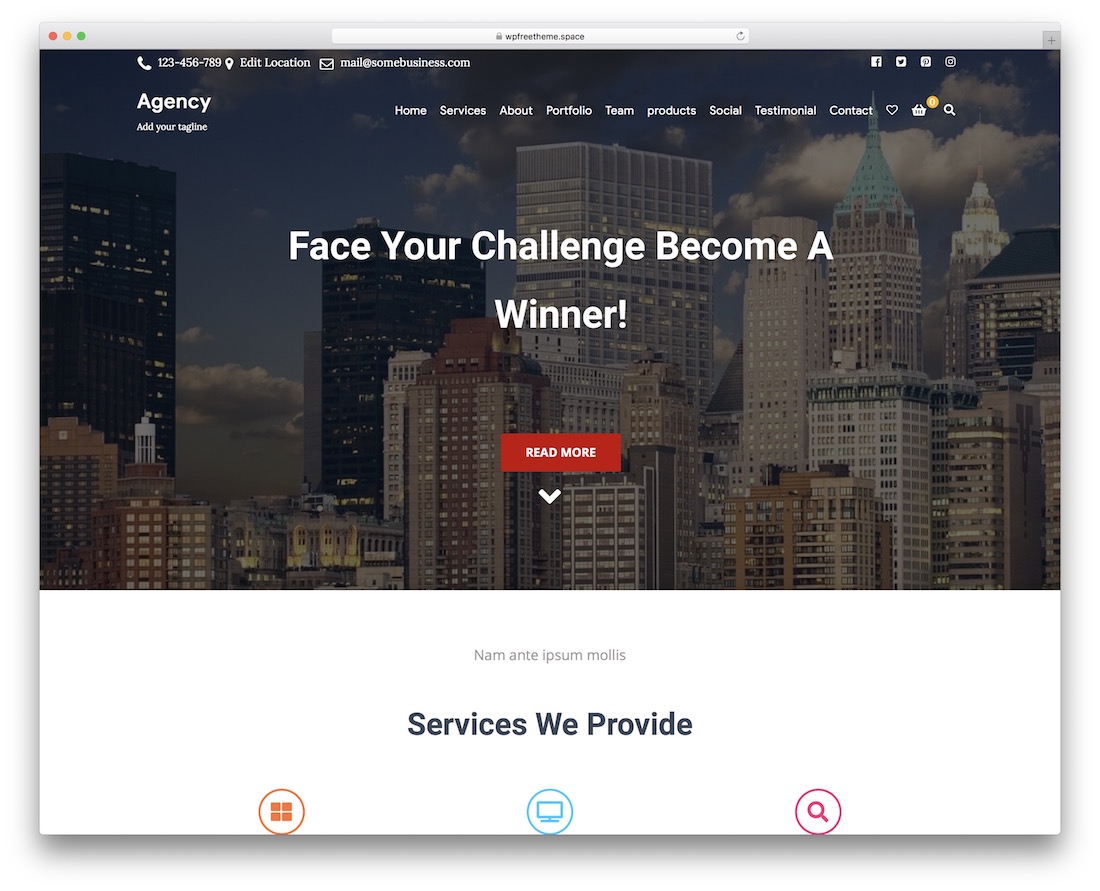 agence démarreur thème wordpress bootstrap gratuit