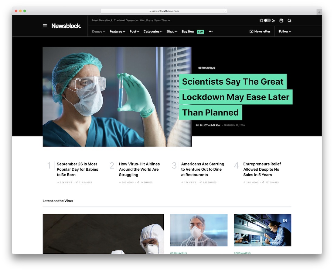 newsblock wordpress thème du journal