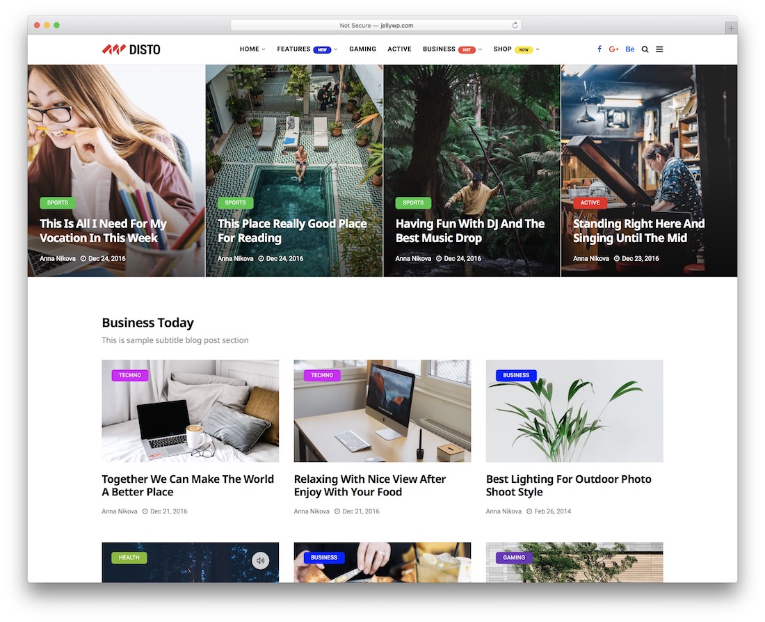 thème de journal disto wordpress