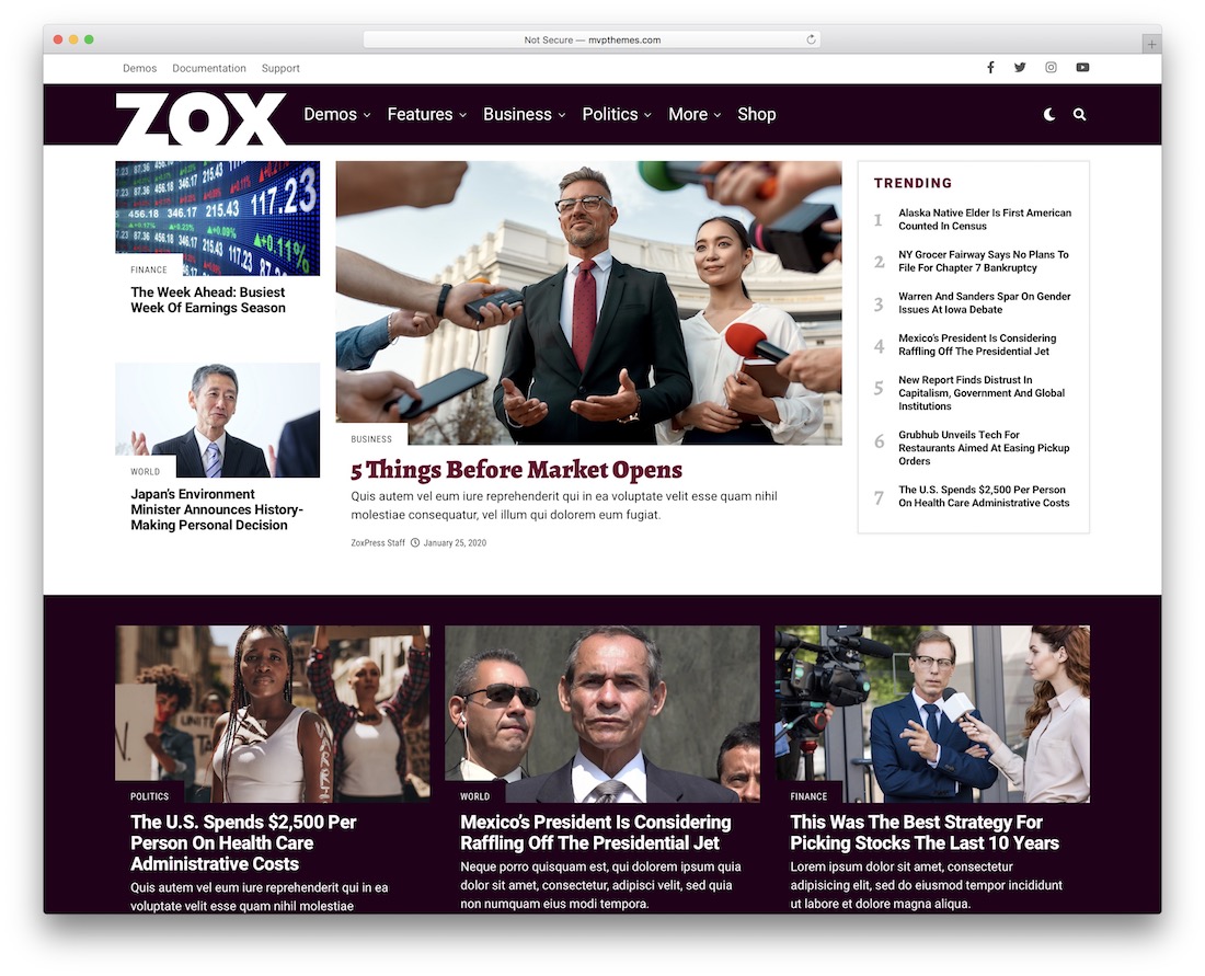 thème de journal zoxpress wordpress