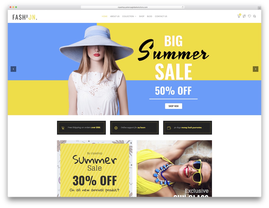tema de wordpress de moda de cyashop
