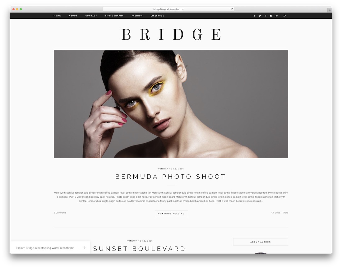 tema de wordpress de moda de puente