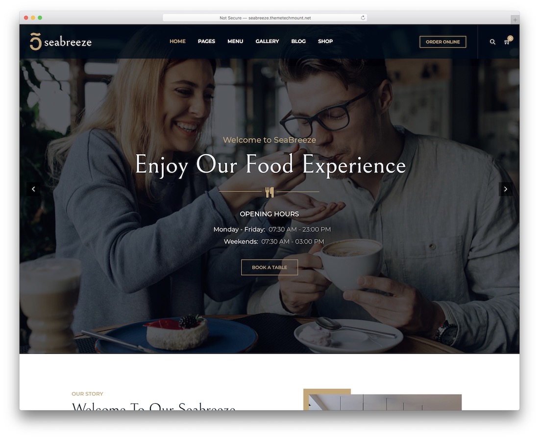 seabreeze WordPress-Theme für Bars und Pubs