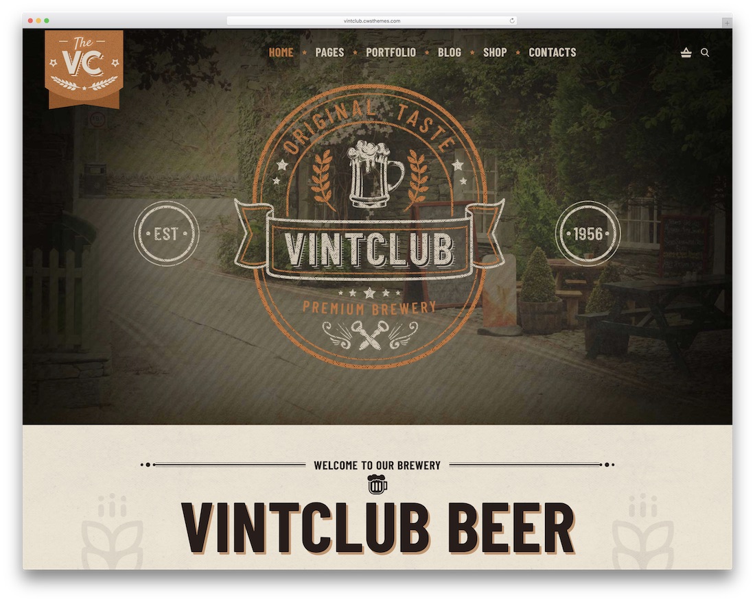 vintclub WordPress-Theme für Bars, Kneipen