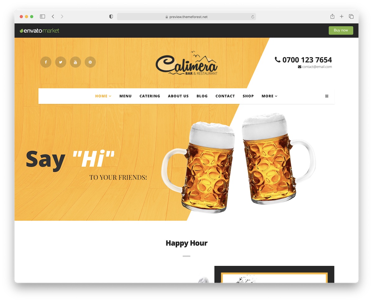 Calimera WordPress Theme für Bars und Pubs