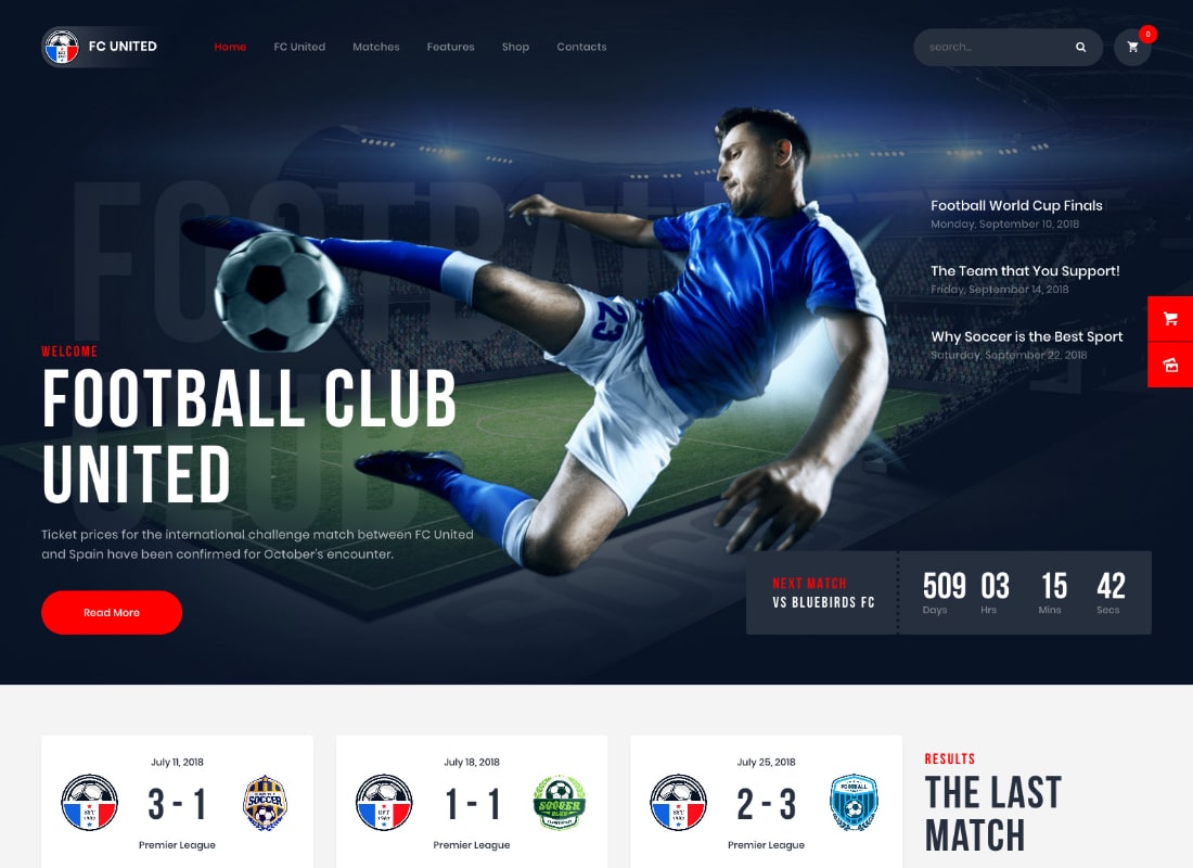 FC United | Fußball, Fußball WordPress Sportthema