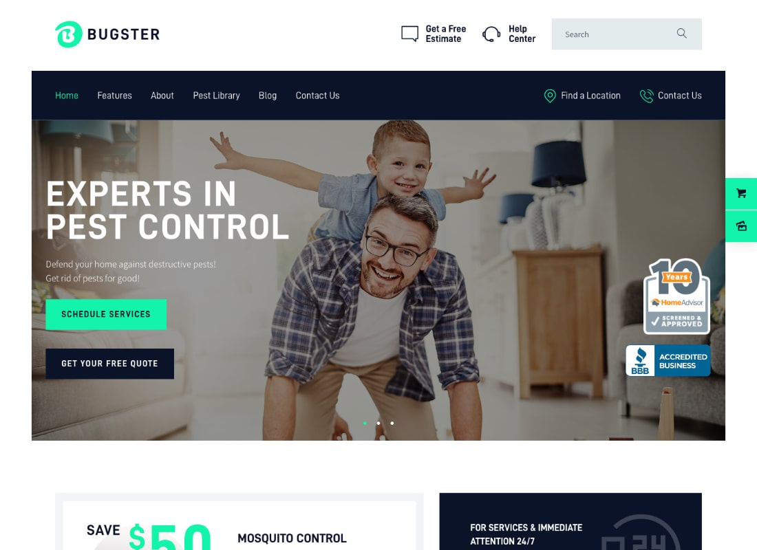 Bugster | Bugs & Pest Control WordPress Theme für Home Services
