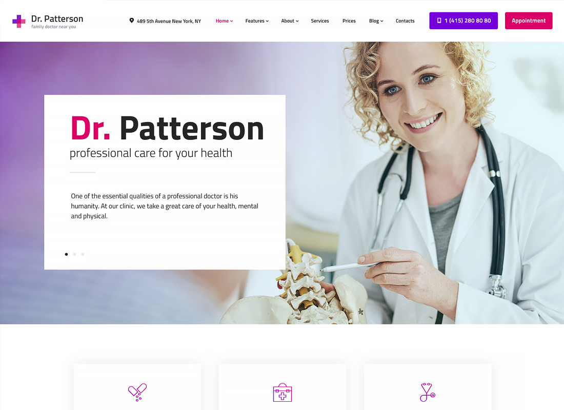 Dr.Patterson - WordPress-Theme für Medizin und Gesundheitswesen