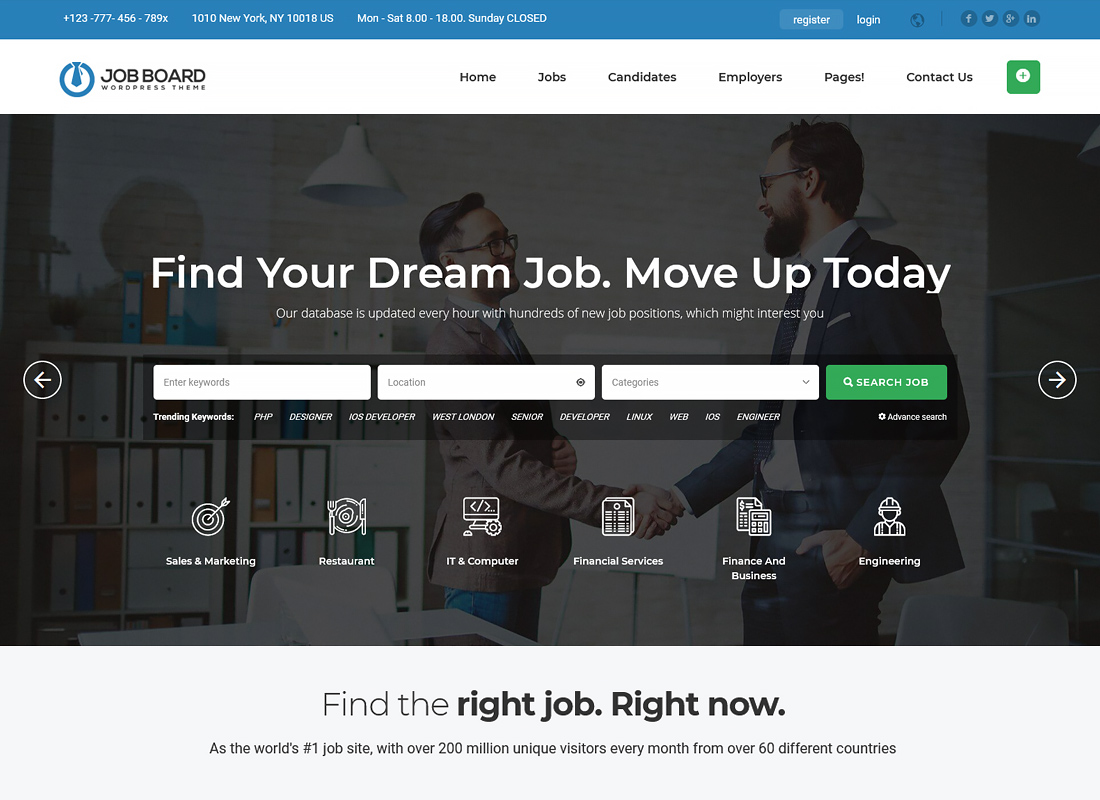 WordPress-Thema für Jobbörsen – InJob