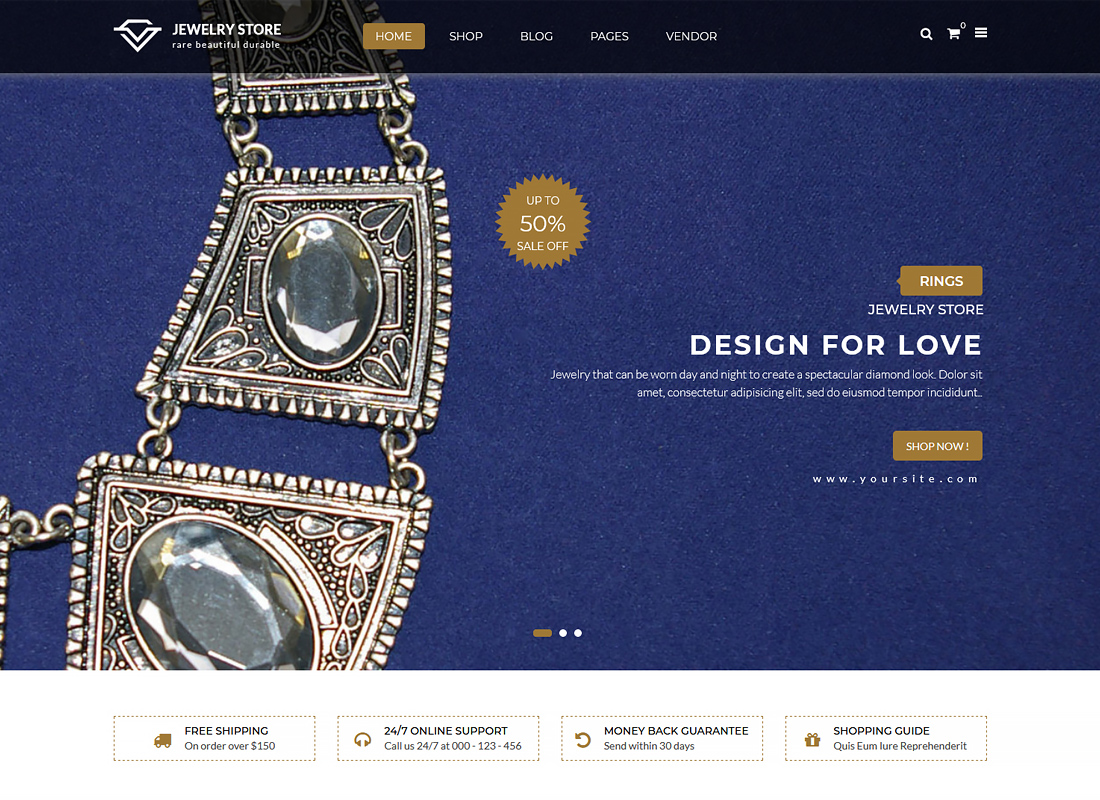 Karo – Handgefertigter Schmuck und Diamant Responsive WooCommerce WordPress Theme