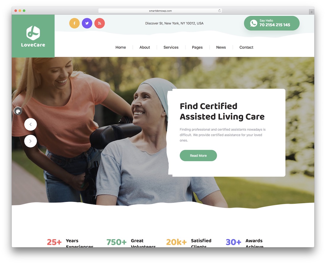 Liebesbetreuung Altenpflege WordPress-Theme