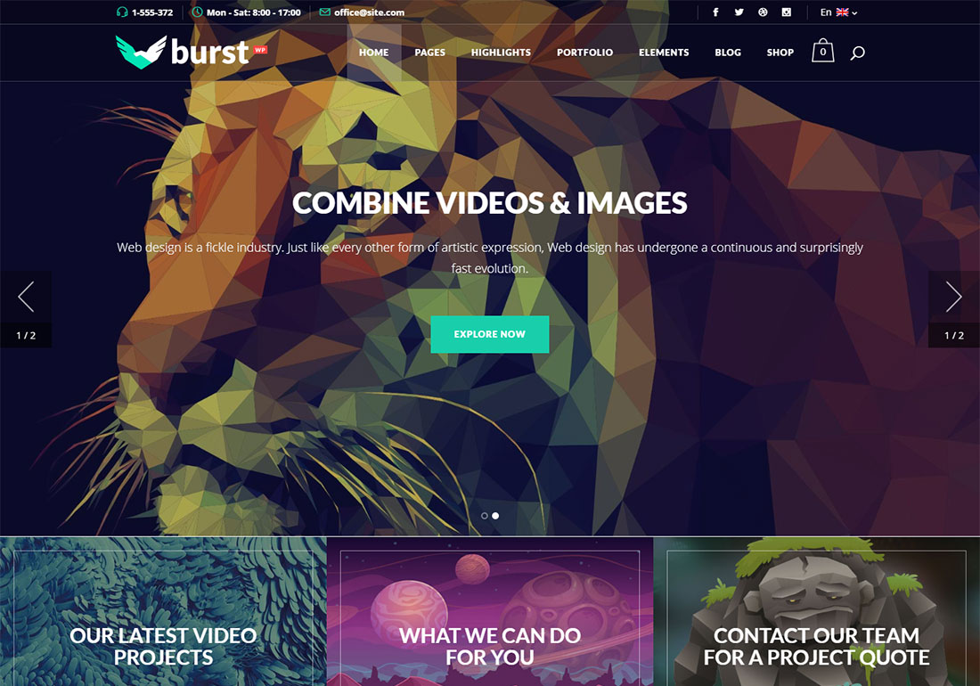 Burst WordPress temaları video arka planı