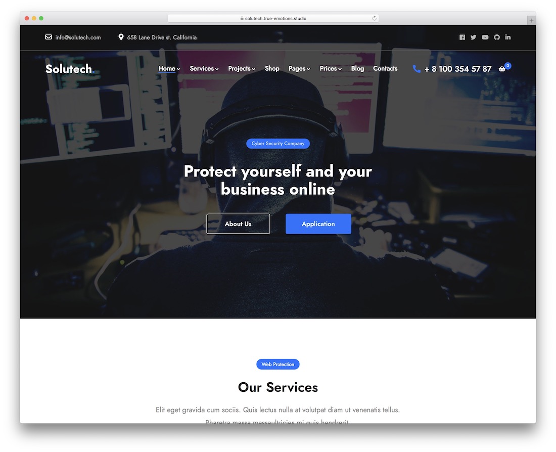 solutech güvenlik hizmeti wordpress teması.