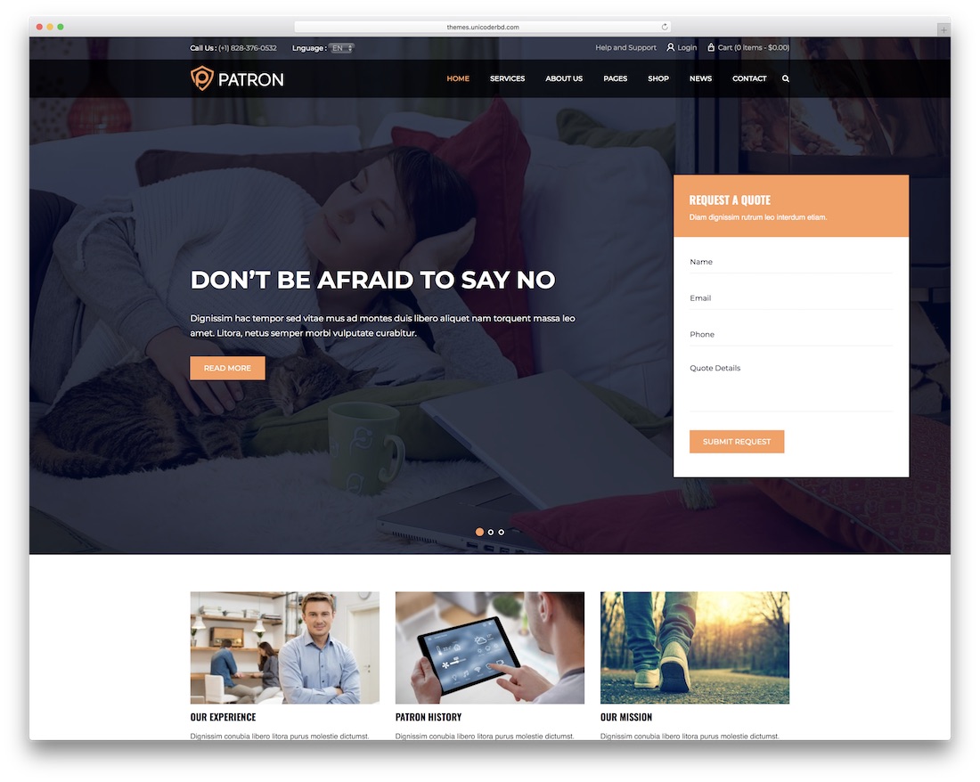 Koruyucu güvenlik hizmeti wordpress teması.