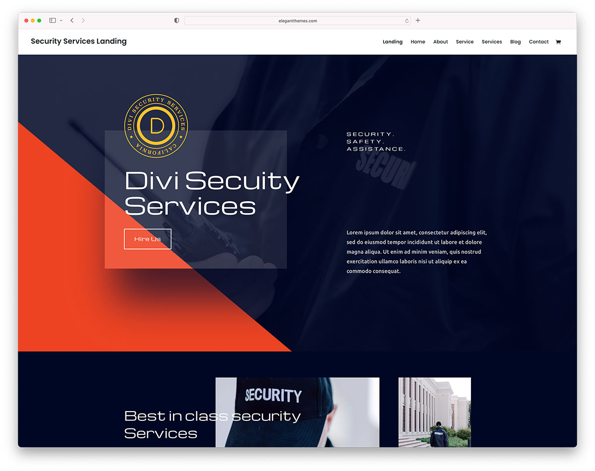 divi güvenlik hizmeti wordpress teması