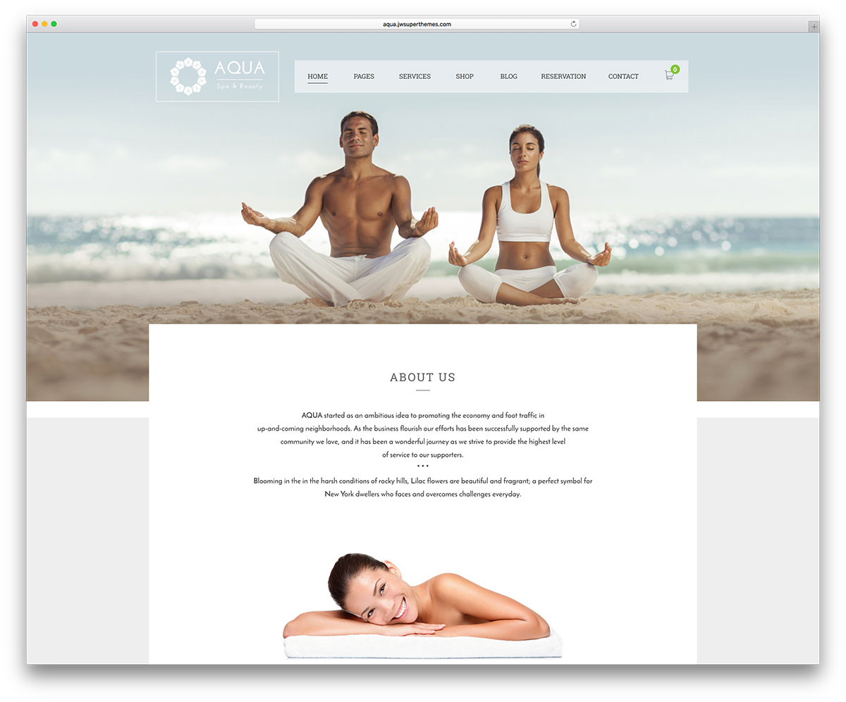 aqua-yoga-wordpress-website-vorlage