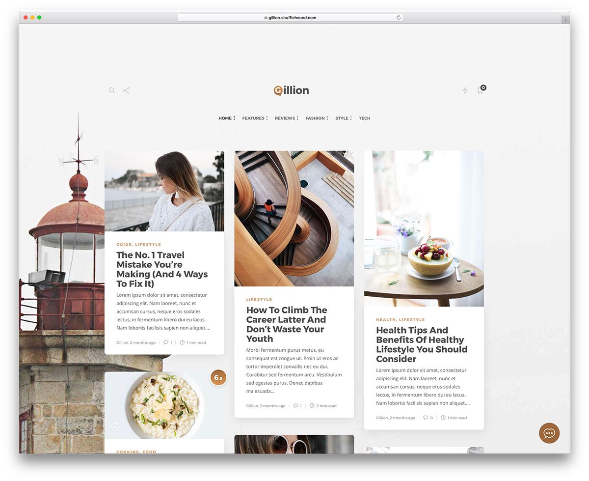 tema del blog WordPress femminile