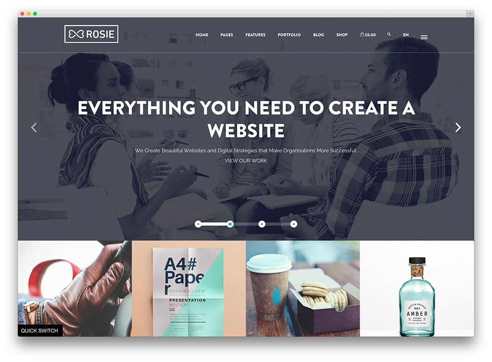 rosie knackiges kreatives WordPress-Portfolio-Thema