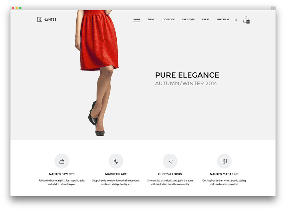 Nantes exzentrisches minimales Woocommerce-Thema