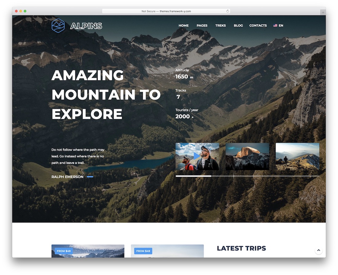 thème de voyage wordpress alpins