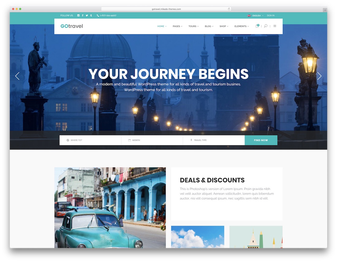 thème de voyage wordpress gotravel