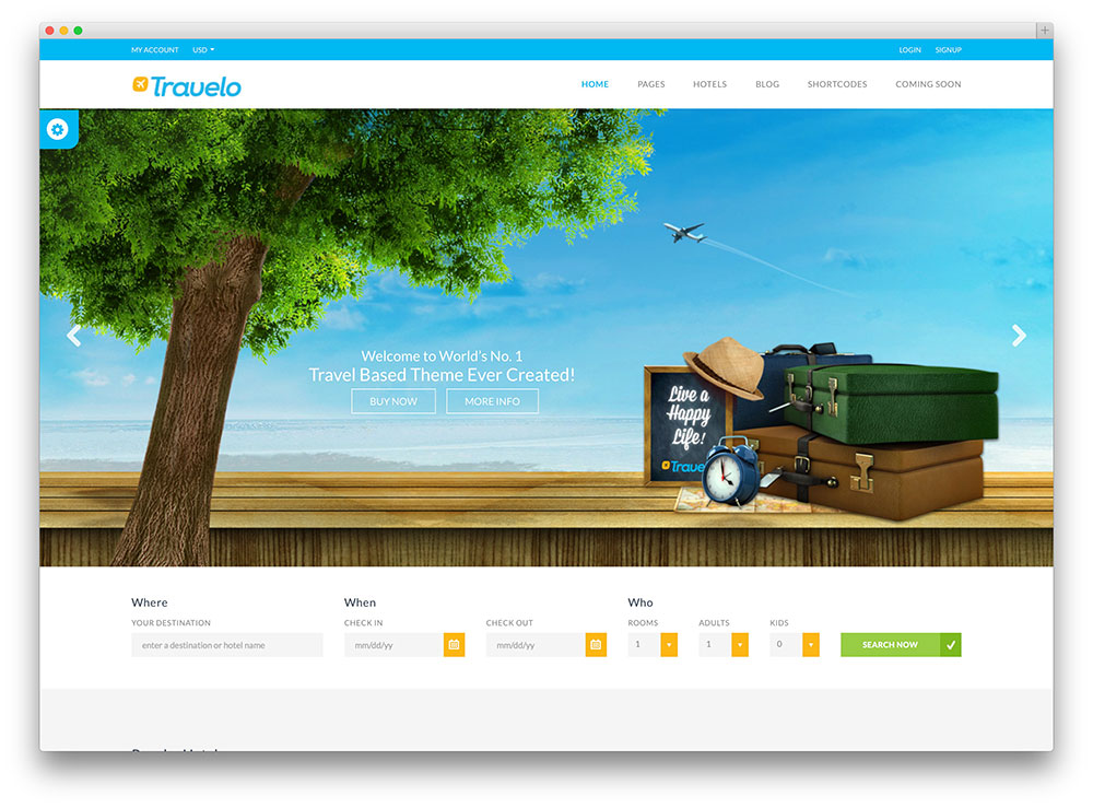 thème wordpress pour agence de voyage travelo