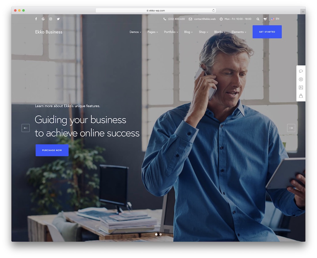 motyw biznesowy ekko wordpress