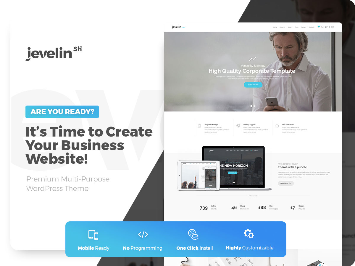 Jevelin - najlepiej sprzedający się motyw biznesowy WordPress